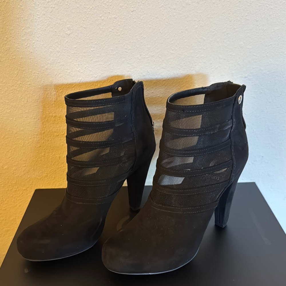 Guess Black Strappy Ankle Boots
